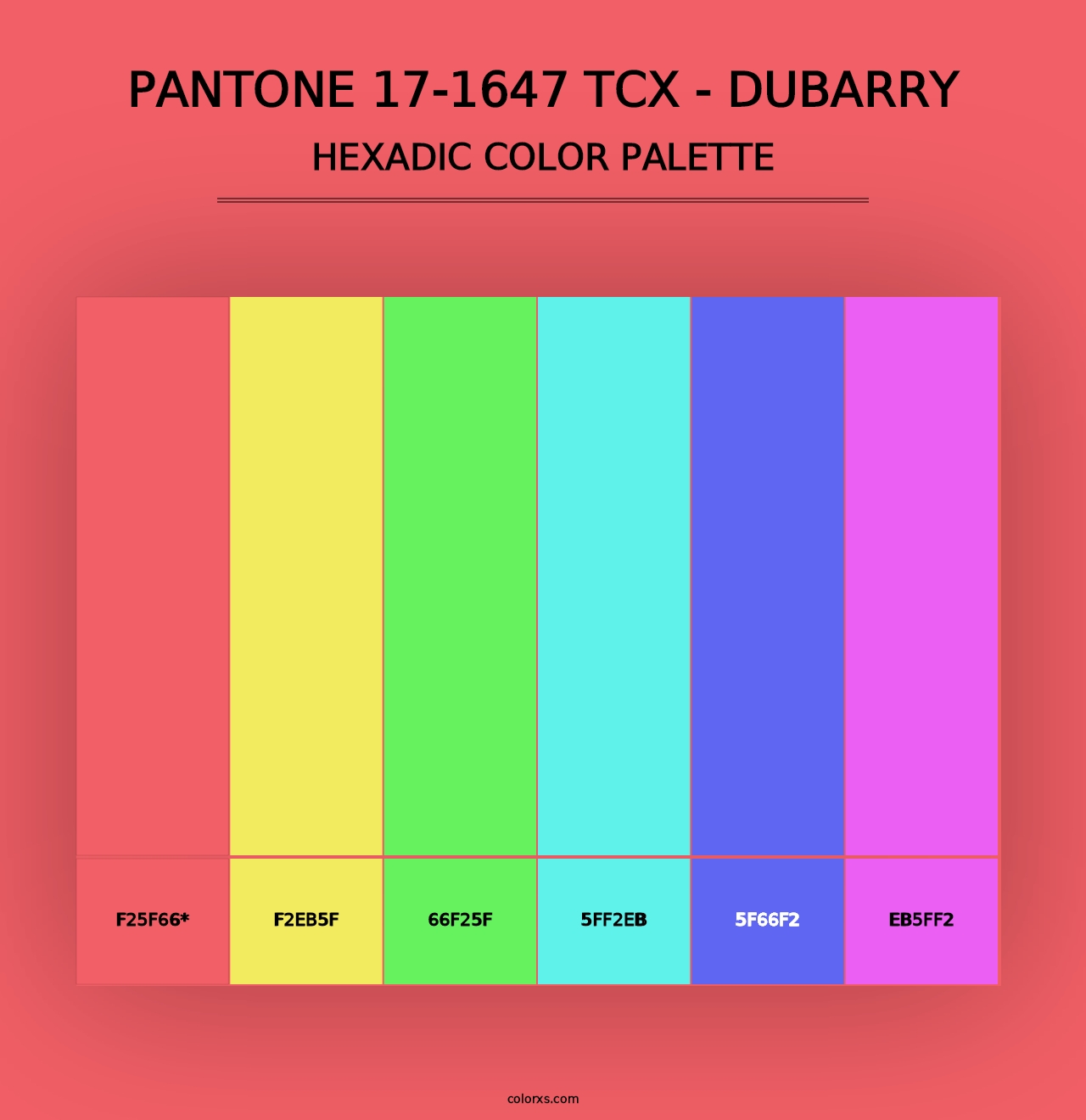 PANTONE 17-1647 TCX - Dubarry - Hexadic Color Palette