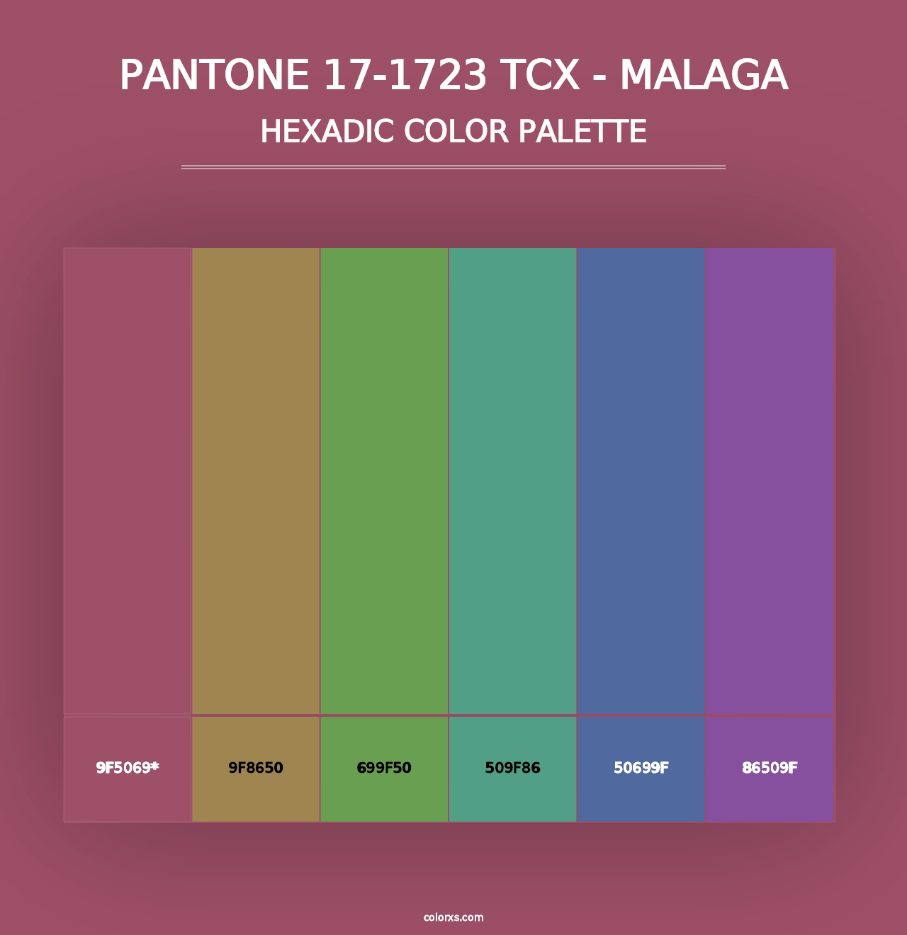 PANTONE 17-1723 TCX - Malaga - Hexadic Color Palette