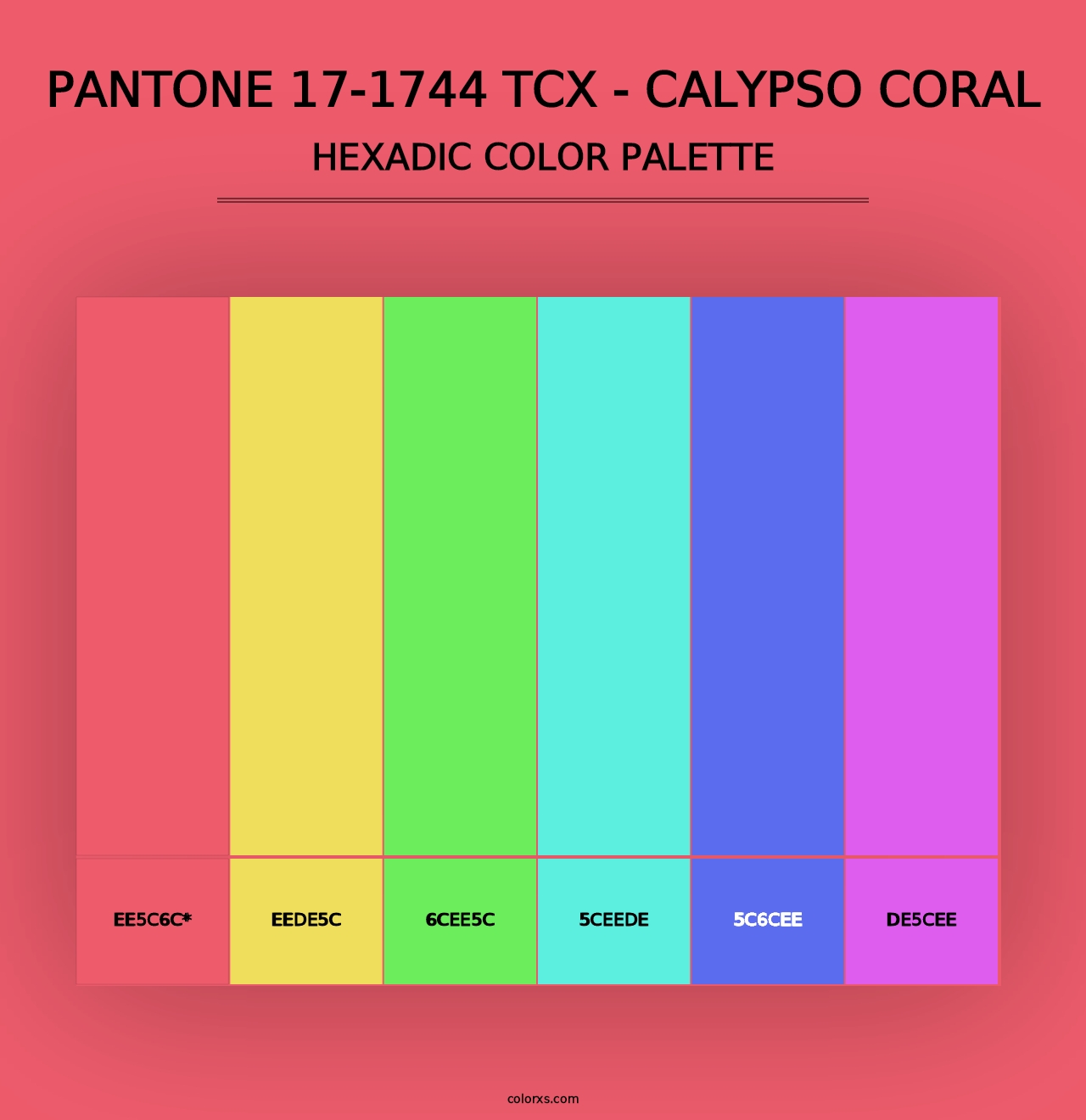 PANTONE 17-1744 TCX - Calypso Coral - Hexadic Color Palette