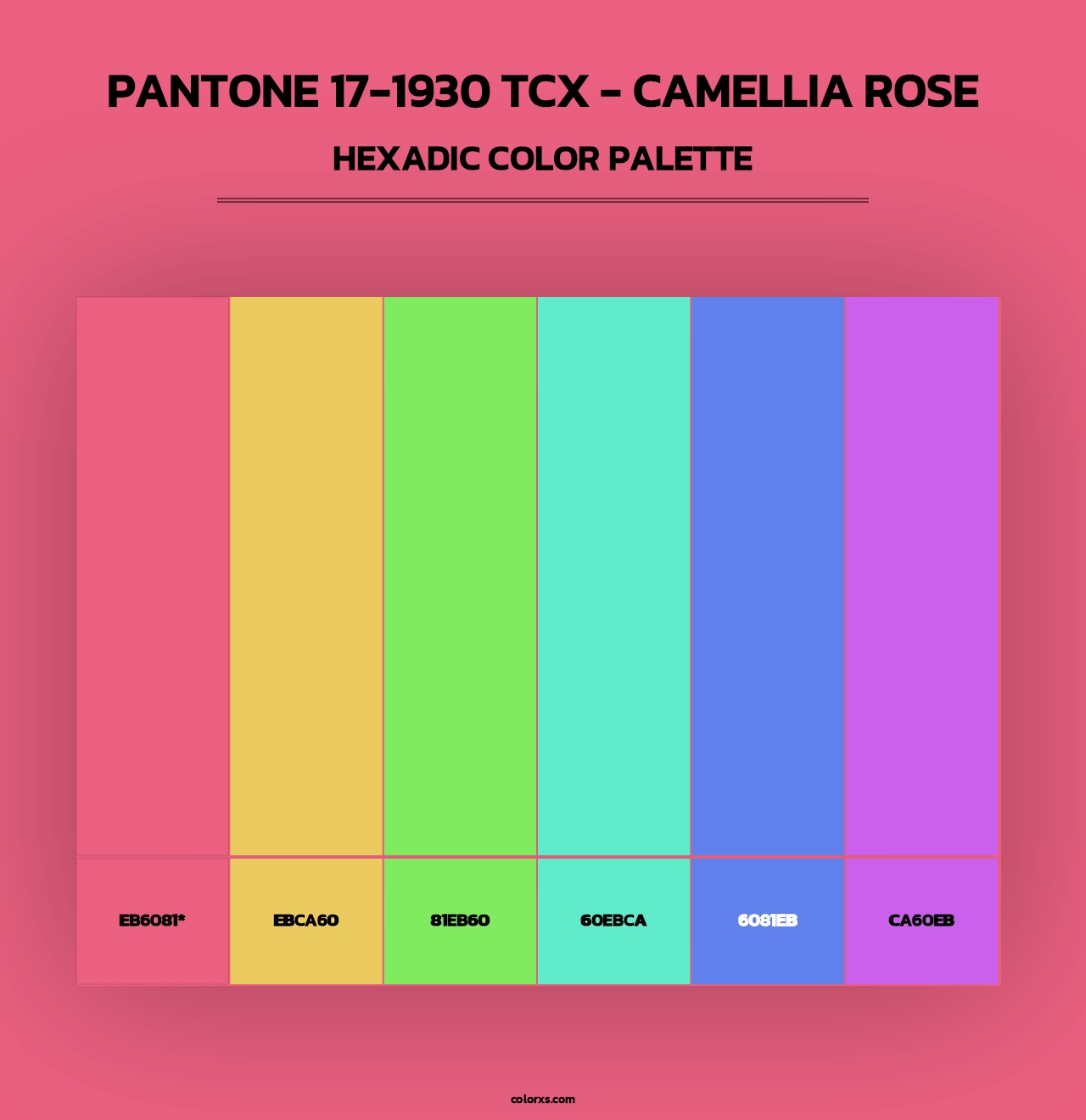 PANTONE 17-1930 TCX - Camellia Rose - Hexadic Color Palette