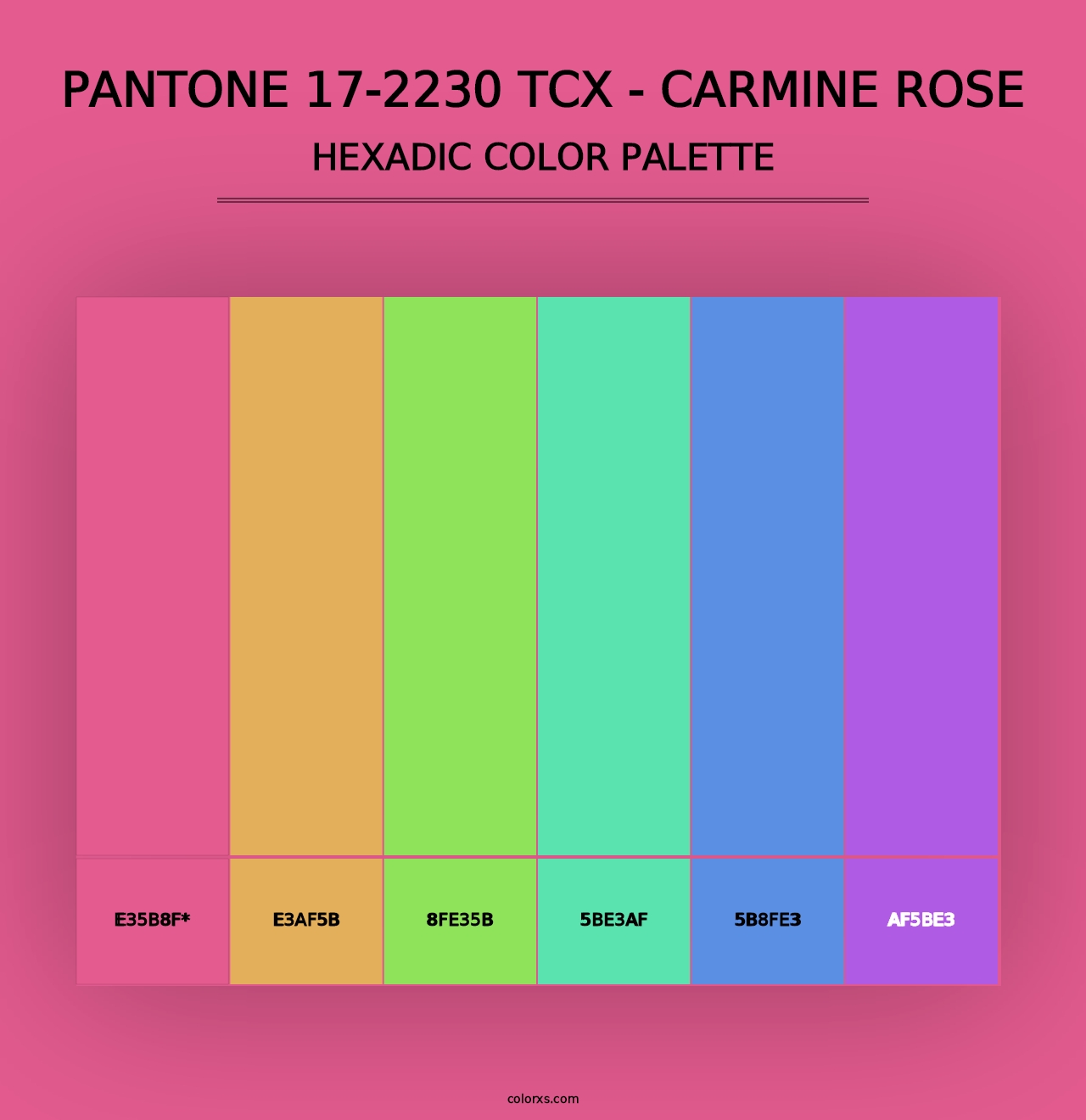 PANTONE 17-2230 TCX - Carmine Rose - Hexadic Color Palette