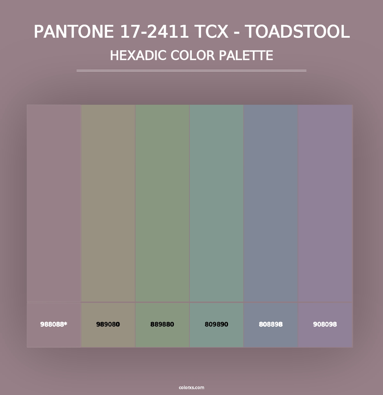 PANTONE 17-2411 TCX - Toadstool - Hexadic Color Palette