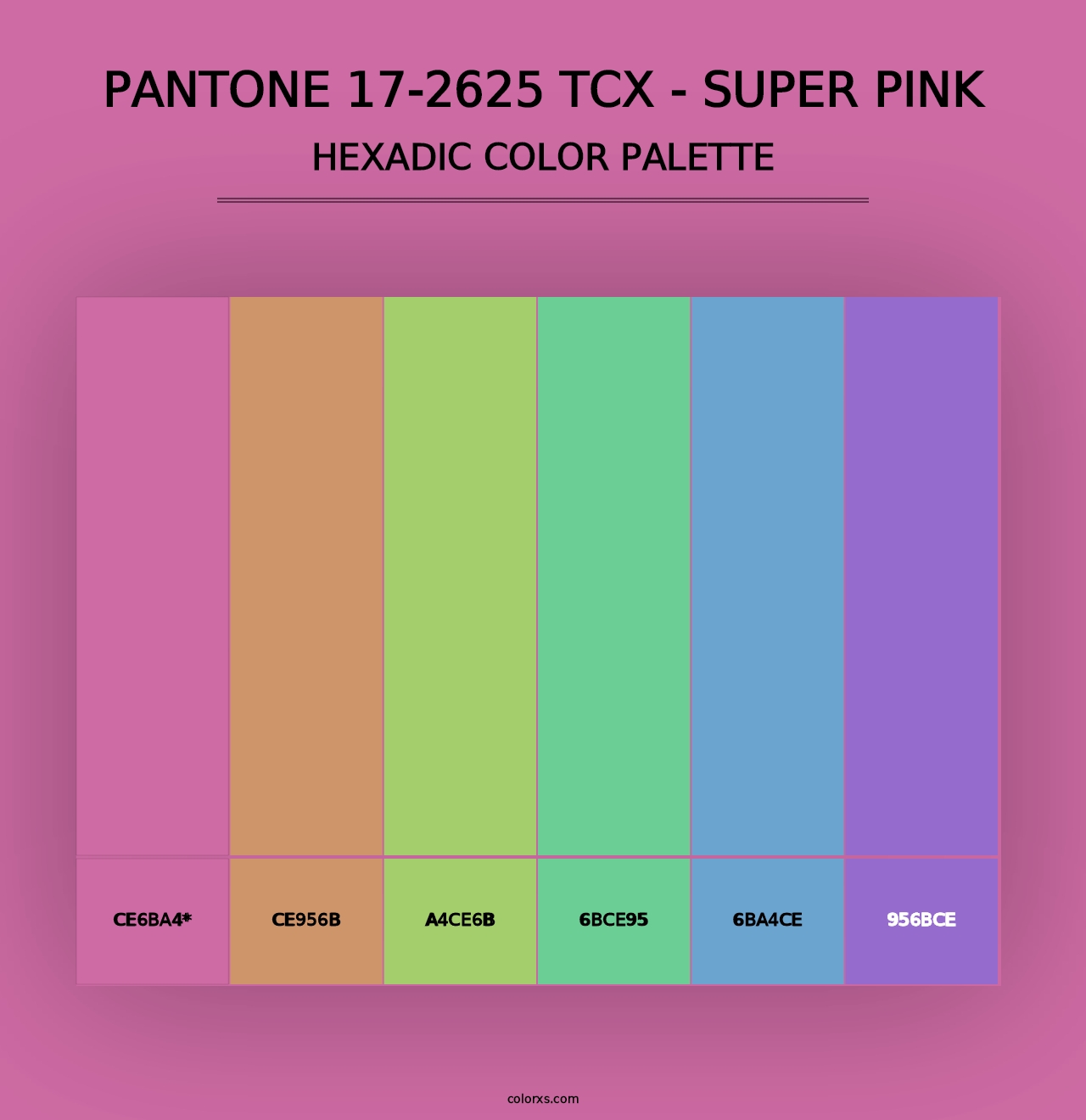 PANTONE 17-2625 TCX - Super Pink - Hexadic Color Palette