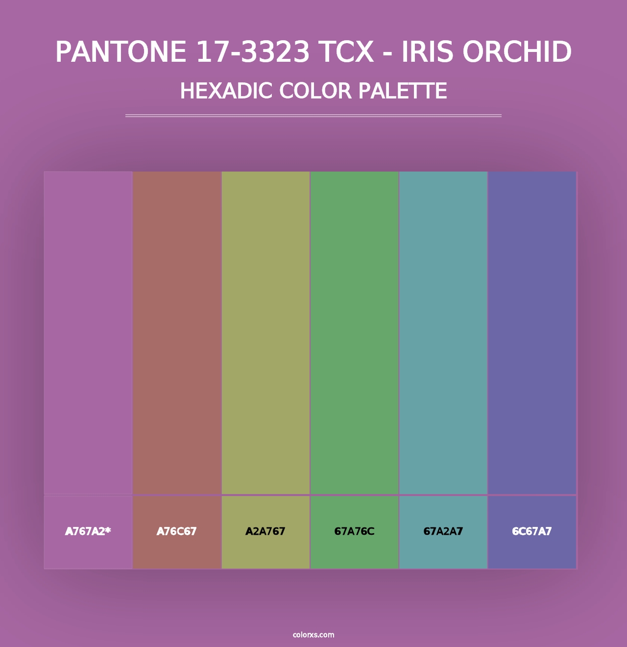 PANTONE 17-3323 TCX - Iris Orchid - Hexadic Color Palette