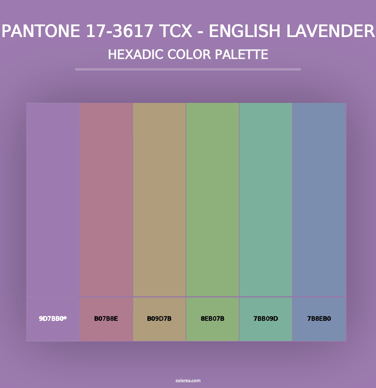 PANTONE 17-3617 TCX - English Lavender - Hexadic Color Palette