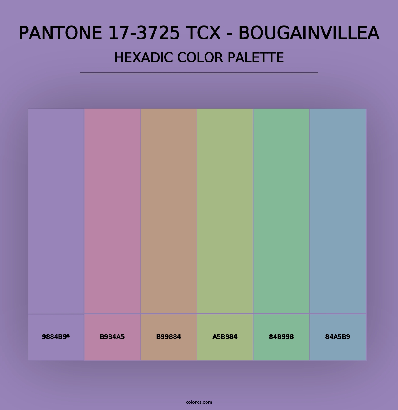 PANTONE 17-3725 TCX - Bougainvillea - Hexadic Color Palette