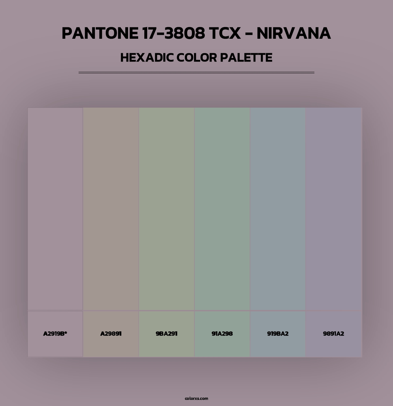 PANTONE 17-3808 TCX - Nirvana - Hexadic Color Palette