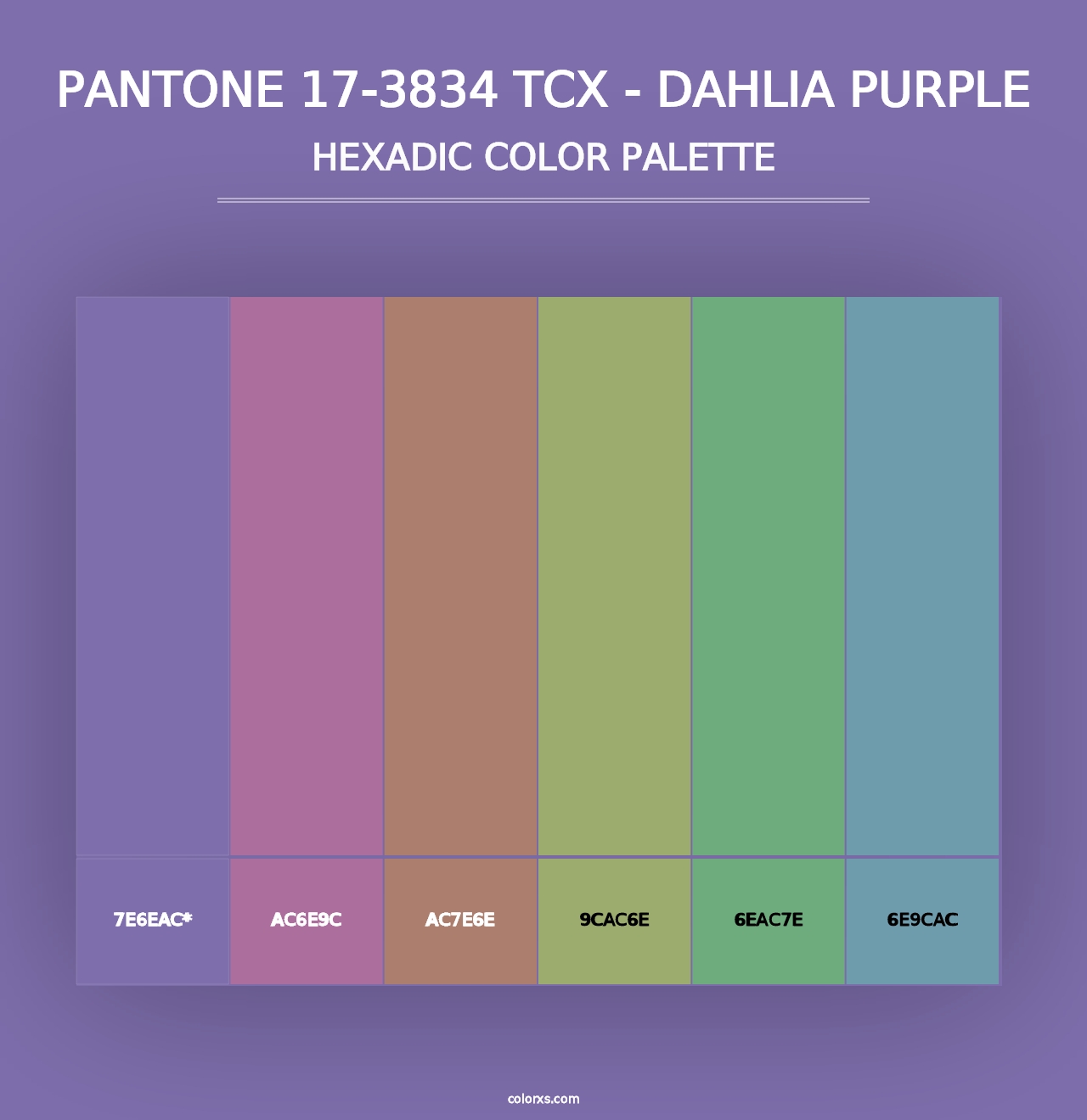 PANTONE 17-3834 TCX - Dahlia Purple - Hexadic Color Palette