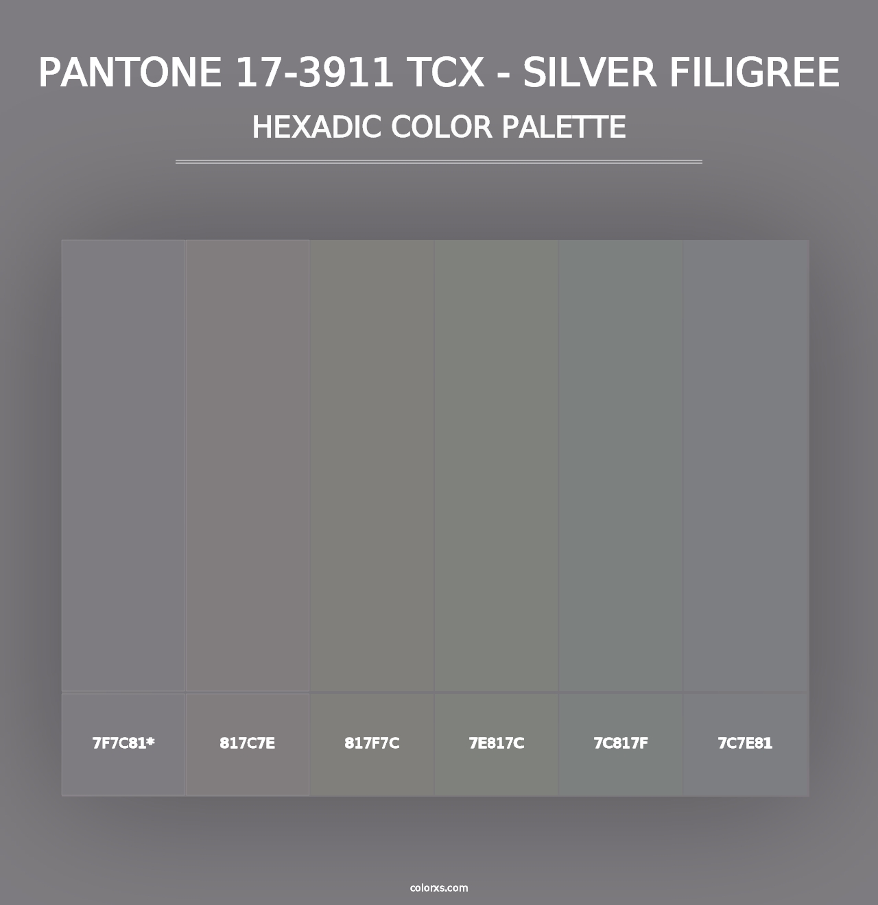 PANTONE 17-3911 TCX - Silver Filigree - Hexadic Color Palette