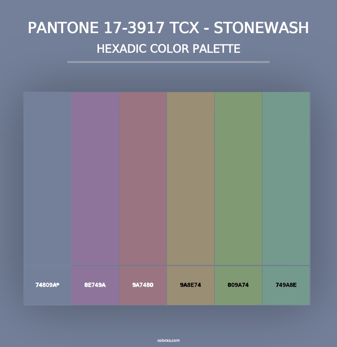 PANTONE 17-3917 TCX - Stonewash - Hexadic Color Palette