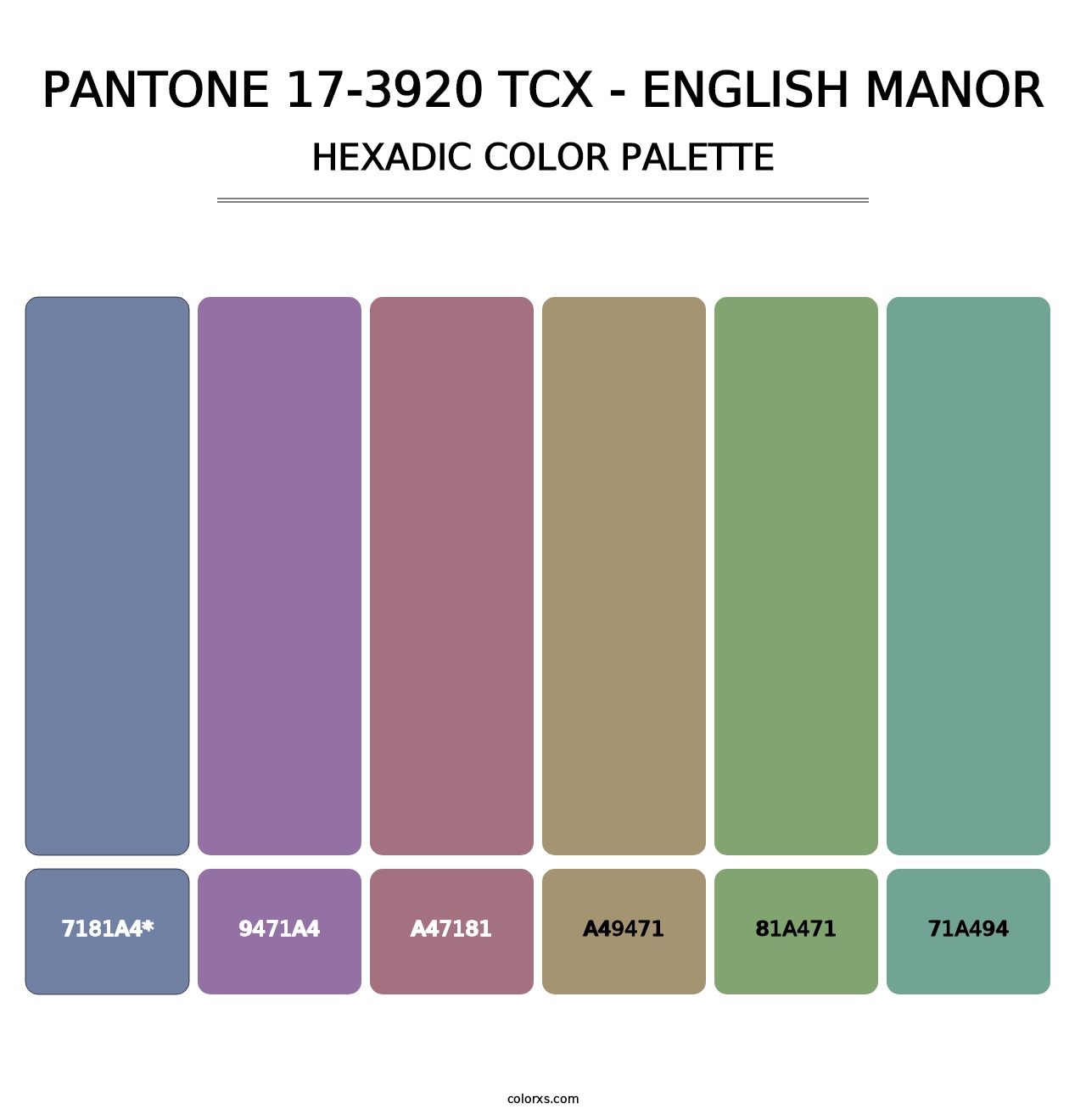 PANTONE 17-3920 TCX - English Manor - Hexadic Color Palette