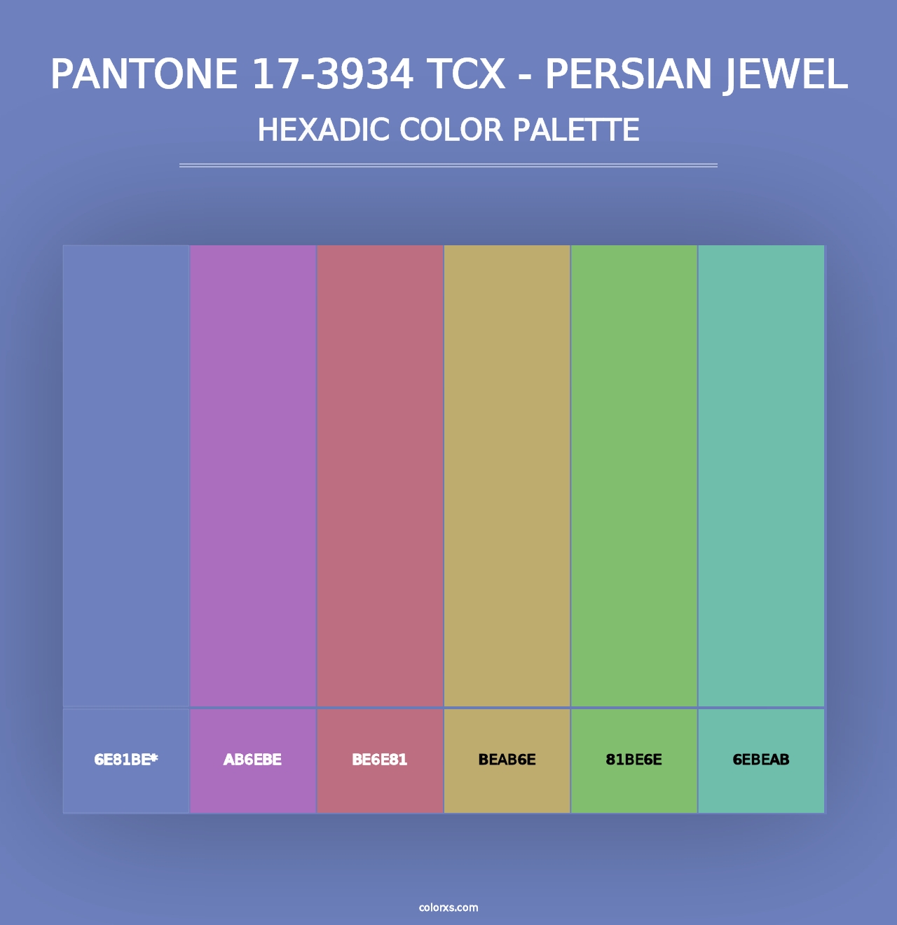 PANTONE 17-3934 TCX - Persian Jewel - Hexadic Color Palette