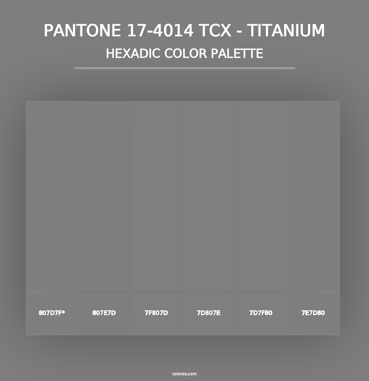 PANTONE 17-4014 TCX - Titanium - Hexadic Color Palette