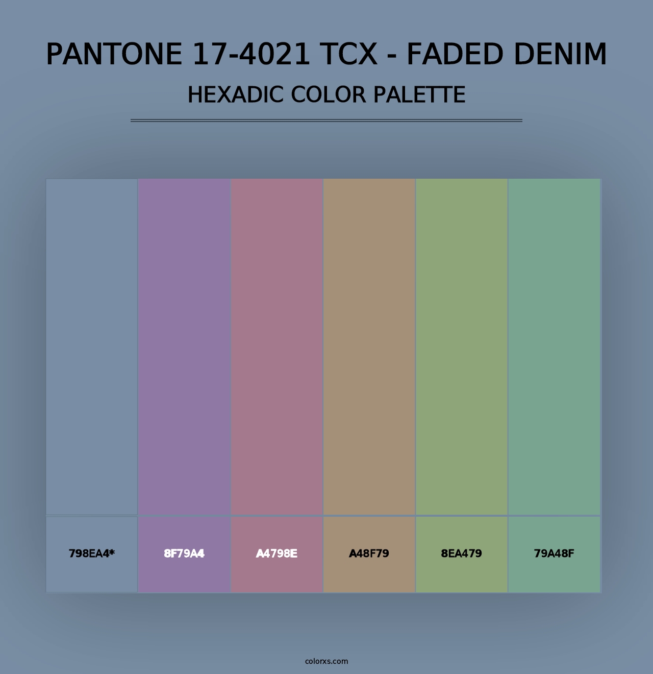 PANTONE 17-4021 TCX - Faded Denim - Hexadic Color Palette