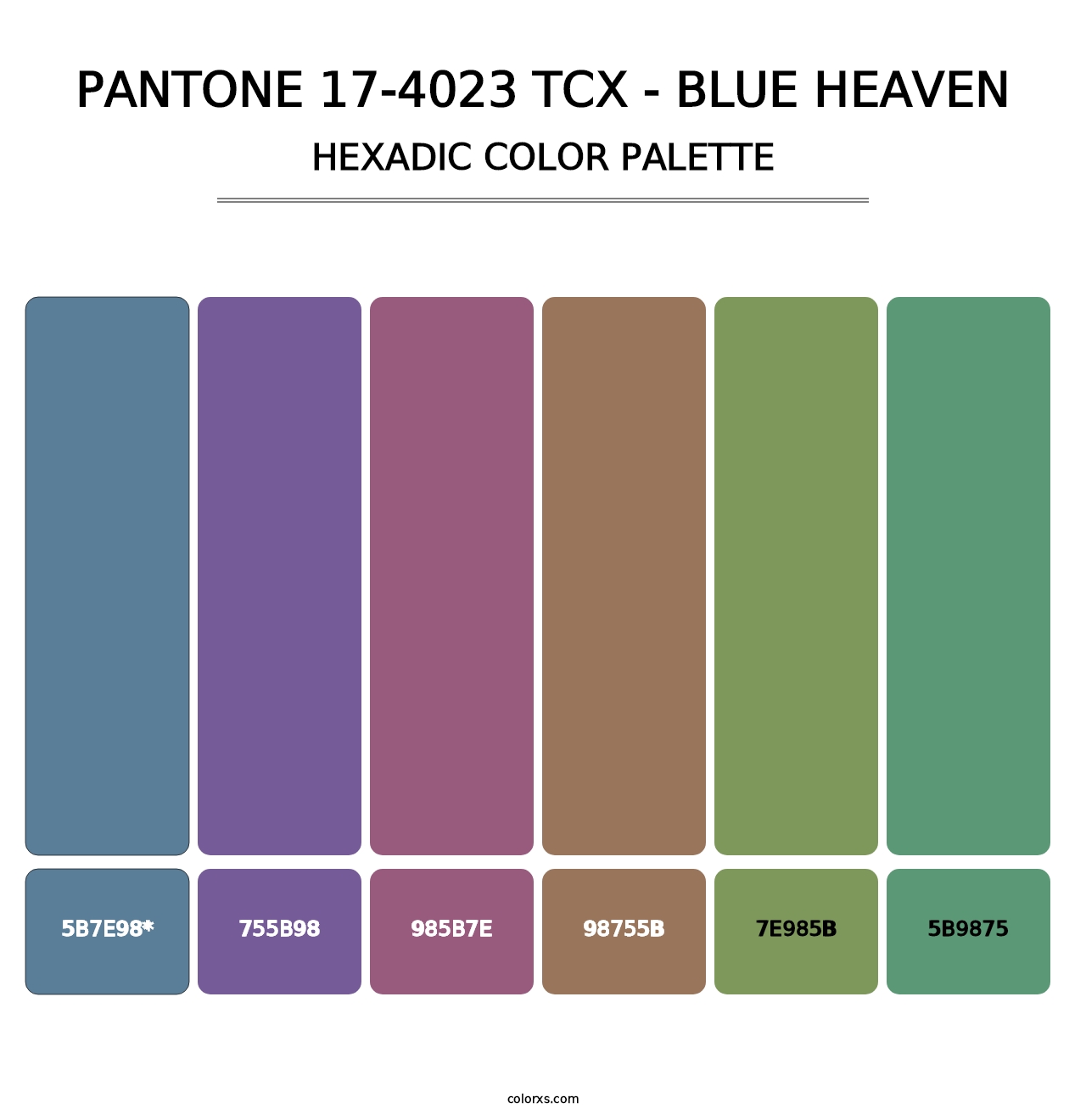 PANTONE 17-4023 TCX - Blue Heaven - Hexadic Color Palette