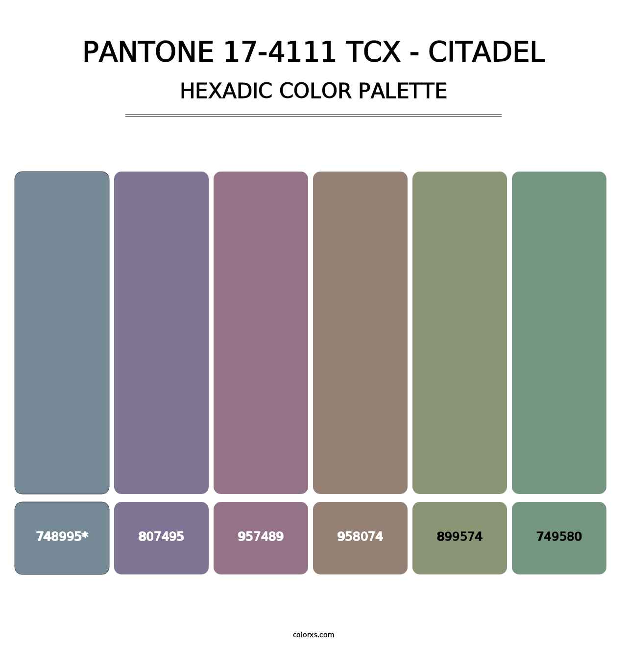 PANTONE 17-4111 TCX - Citadel - Hexadic Color Palette