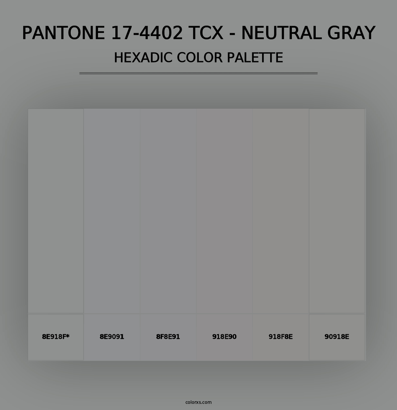 PANTONE 17-4402 TCX - Neutral Gray - Hexadic Color Palette