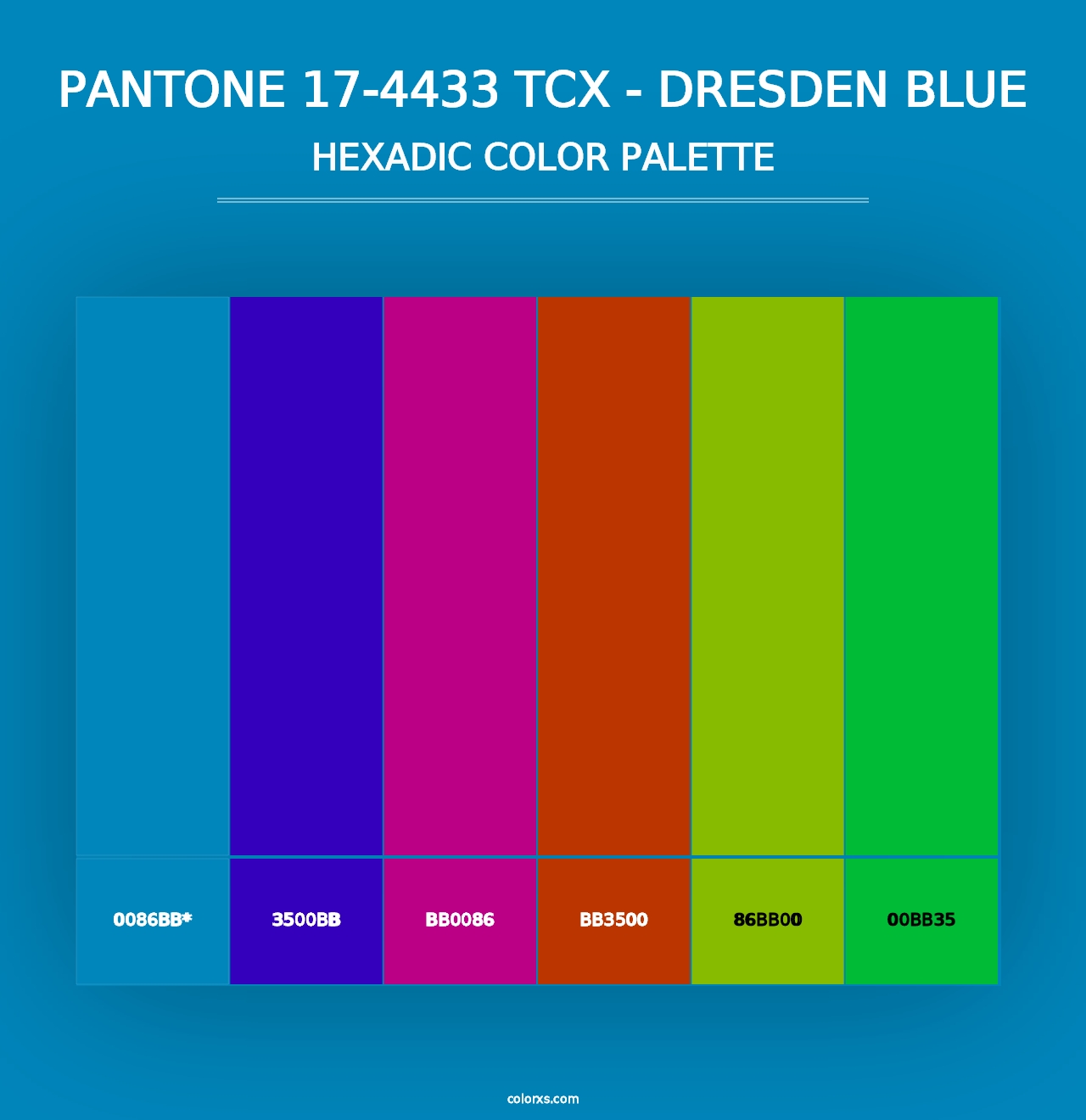 PANTONE 17-4433 TCX - Dresden Blue - Hexadic Color Palette