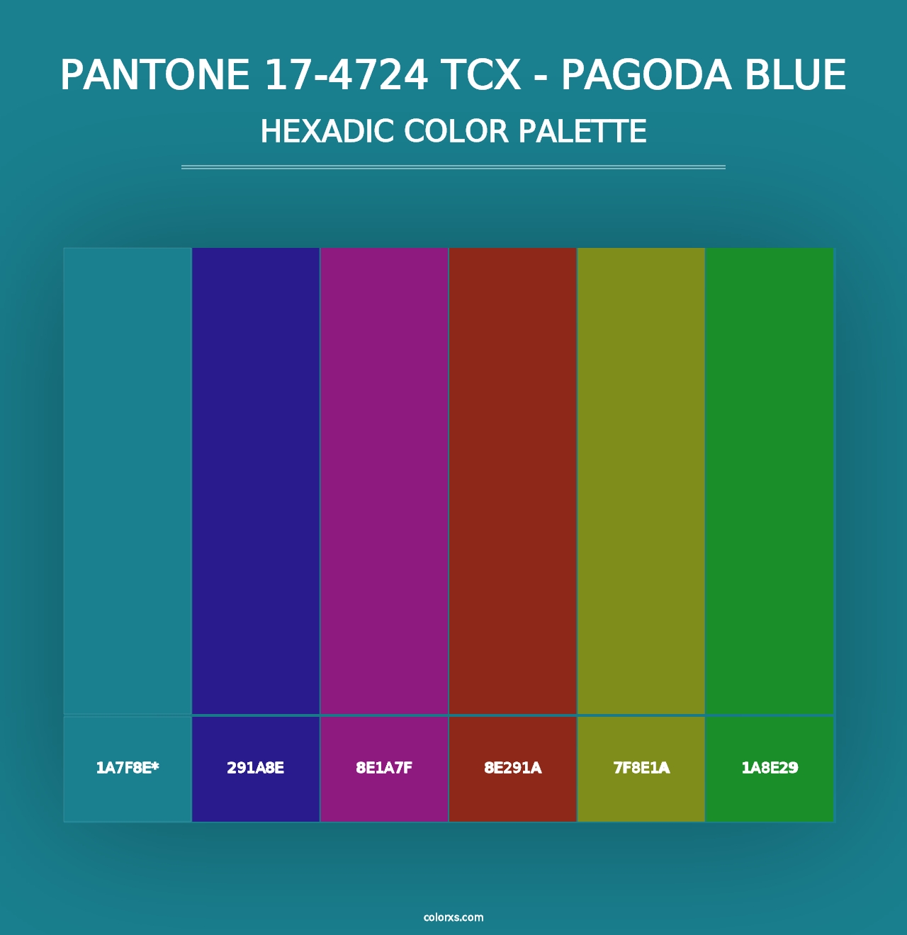 PANTONE 17-4724 TCX - Pagoda Blue - Hexadic Color Palette