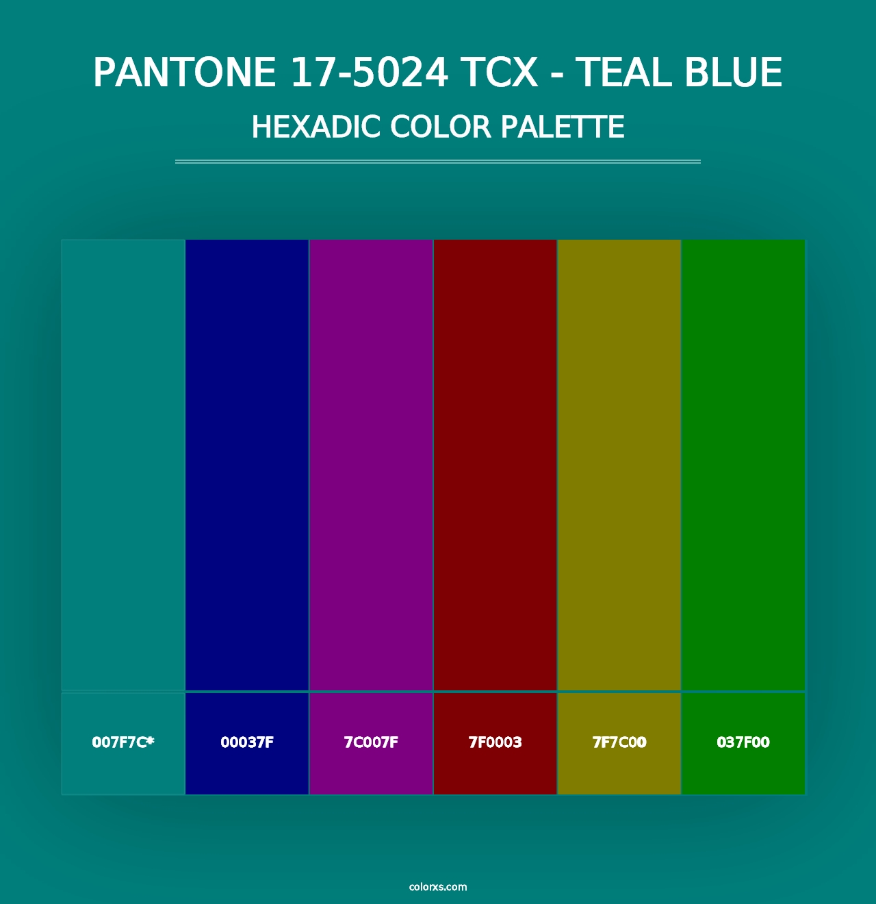 PANTONE 17-5024 TCX - Teal Blue - Hexadic Color Palette