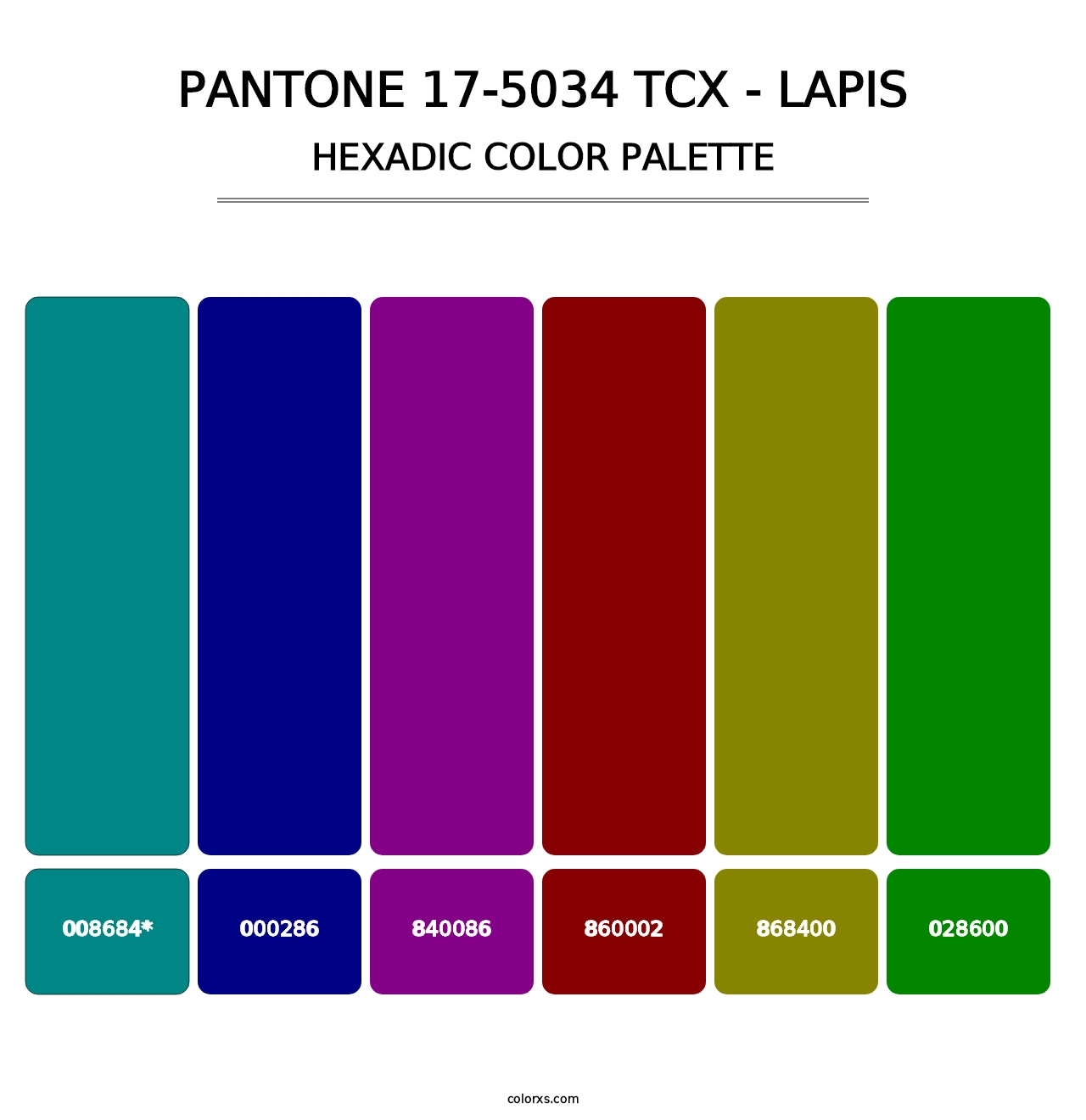 PANTONE 17-5034 TCX - Lapis - Hexadic Color Palette