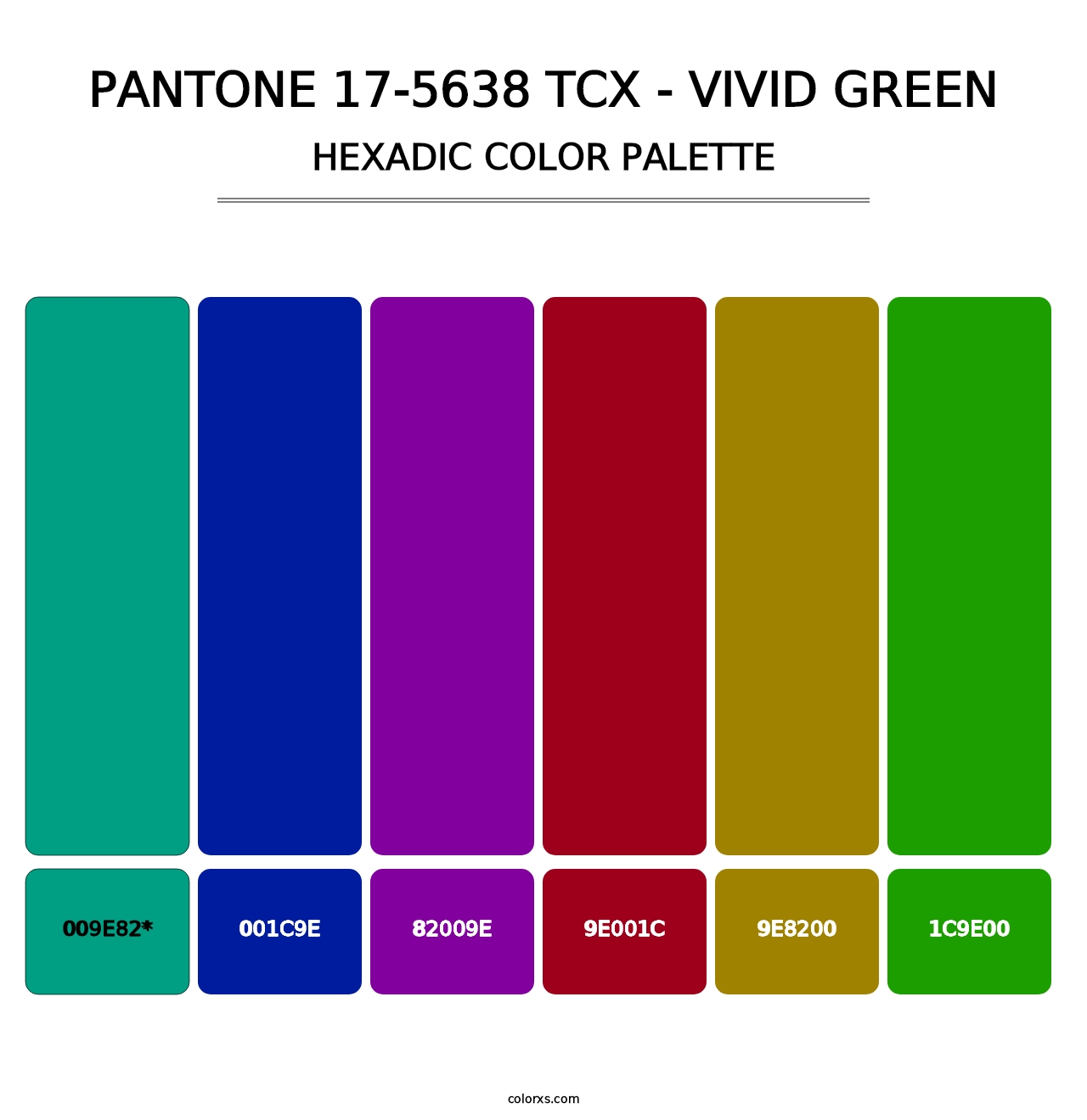 PANTONE 17-5638 TCX - Vivid Green - Hexadic Color Palette