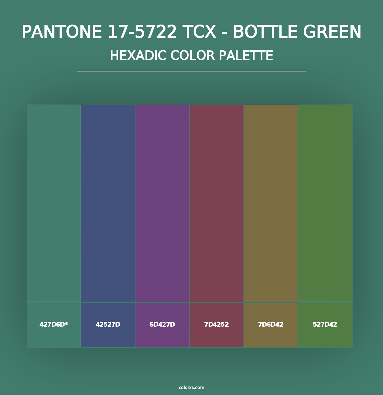 PANTONE 17-5722 TCX - Bottle Green - Hexadic Color Palette