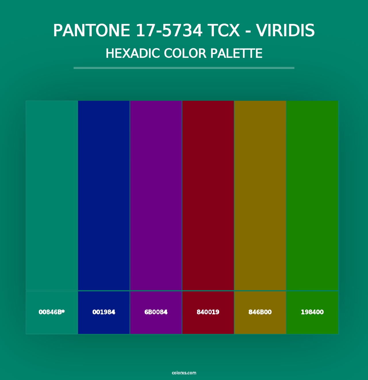 PANTONE 17-5734 TCX - Viridis - Hexadic Color Palette