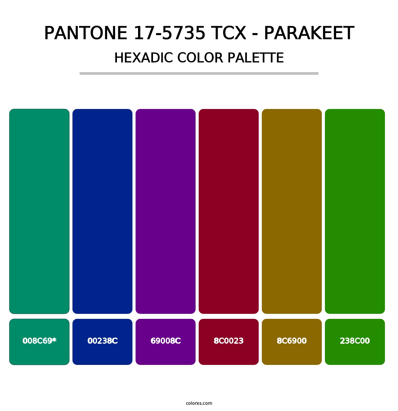 PANTONE 17-5735 TCX - Parakeet - Hexadic Color Palette