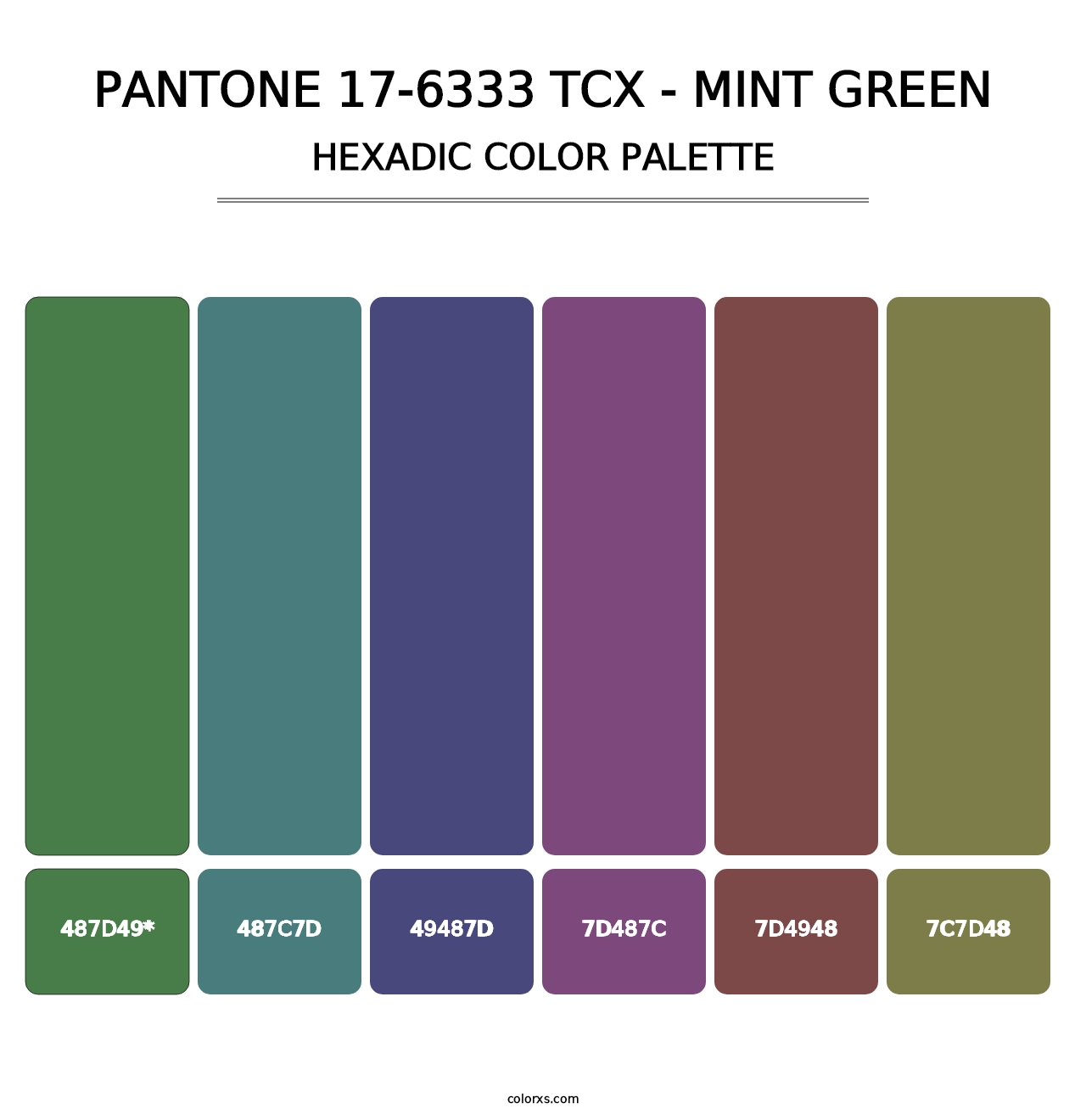 PANTONE 17-6333 TCX - Mint Green - Hexadic Color Palette