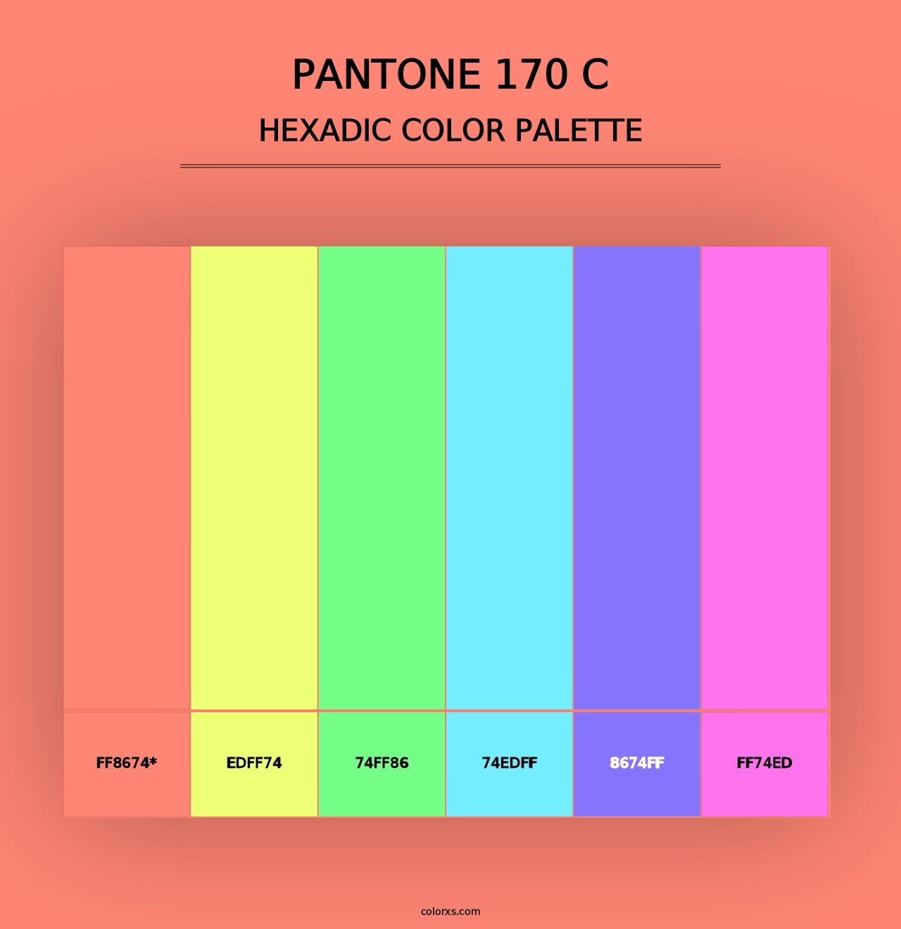 PANTONE 170 C - Hexadic Color Palette