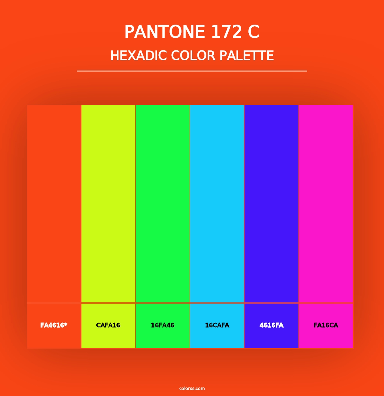 PANTONE 172 C - Hexadic Color Palette