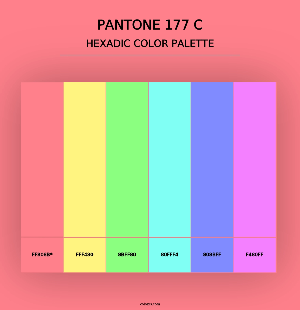 PANTONE 177 C - Hexadic Color Palette