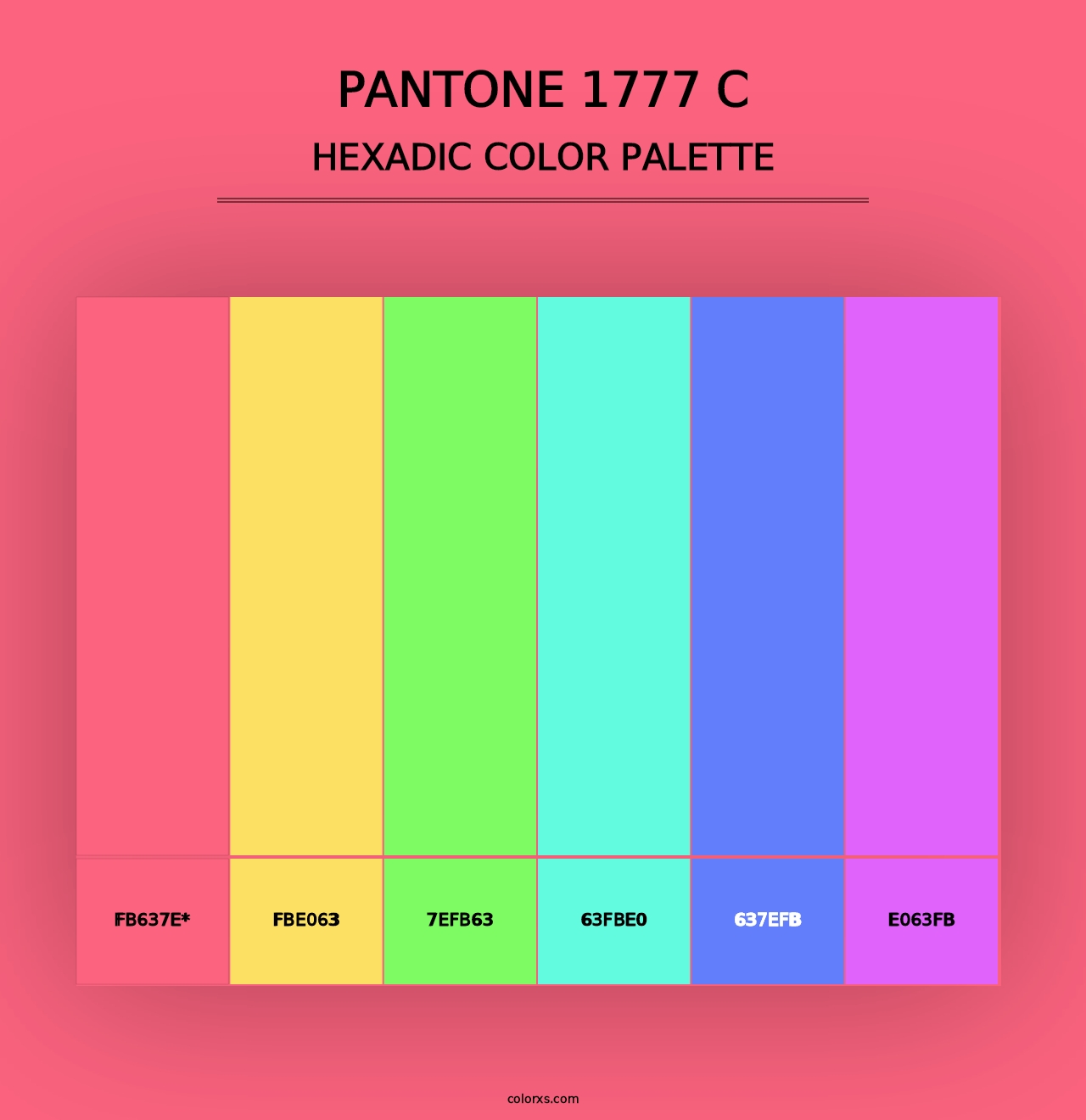 PANTONE 1777 C - Hexadic Color Palette