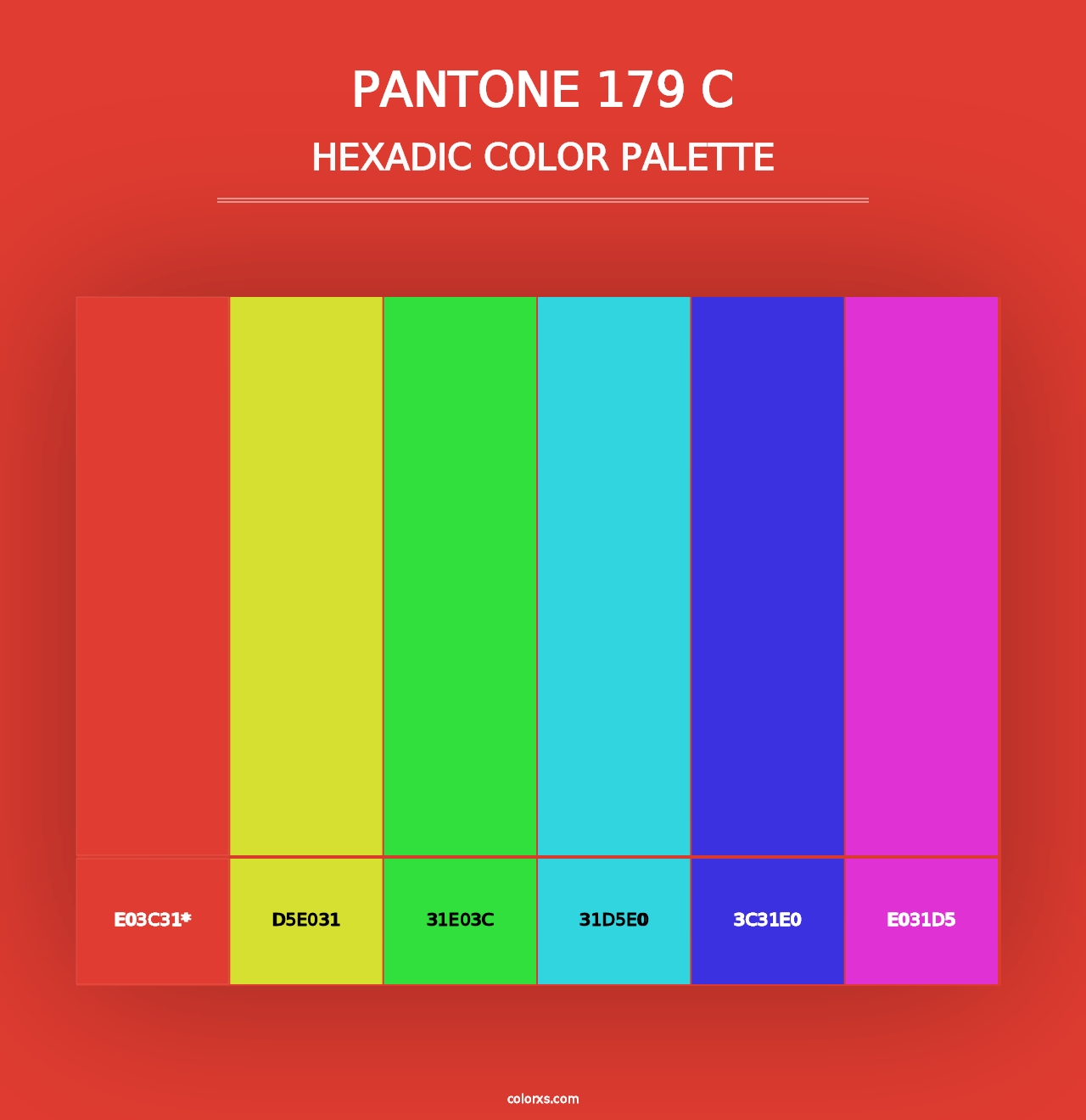 PANTONE 179 C - Hexadic Color Palette