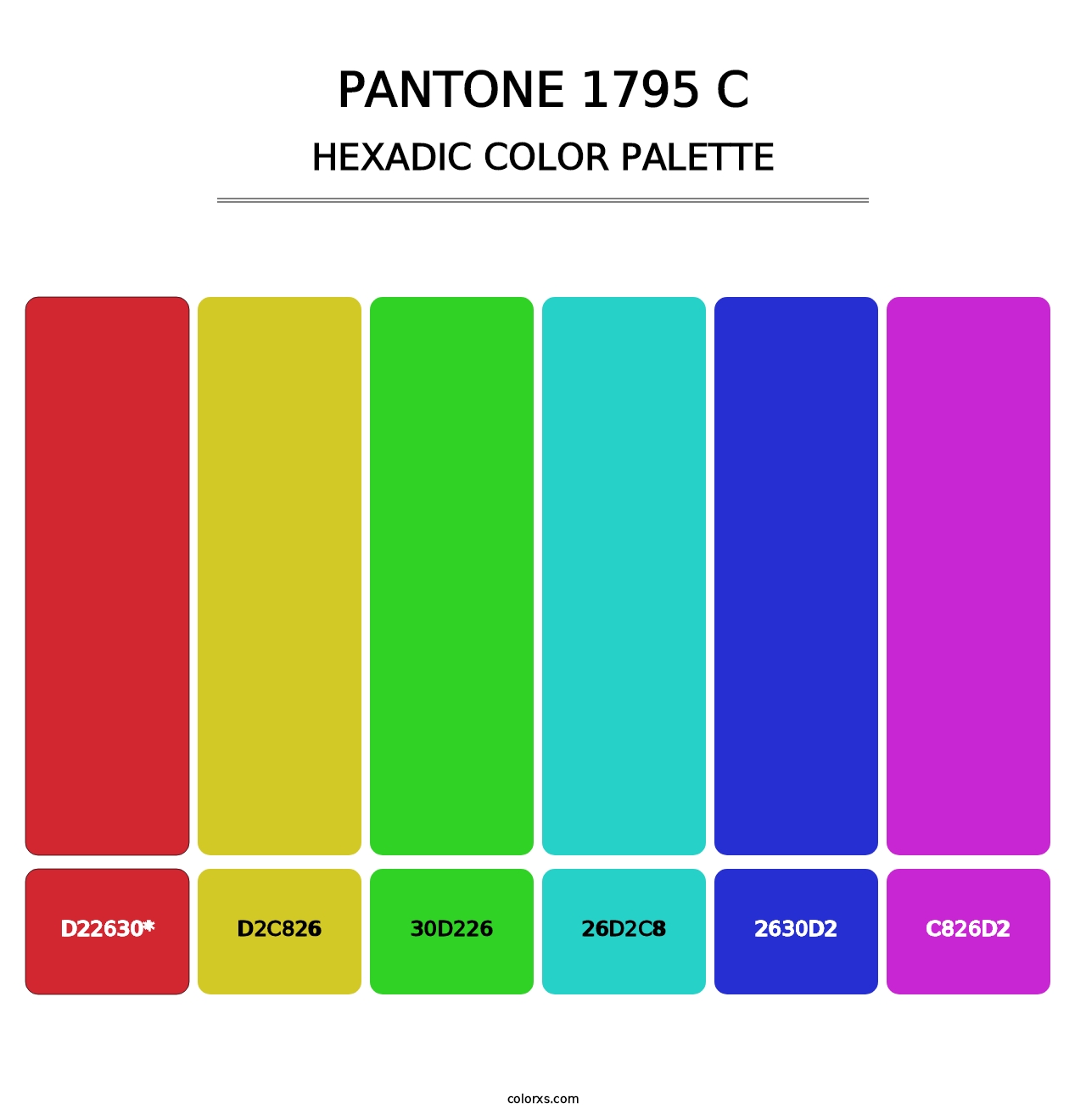 PANTONE 1795 C - Hexadic Color Palette