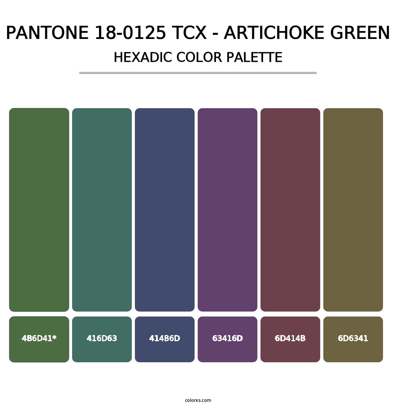 PANTONE 18-0125 TCX - Artichoke Green - Hexadic Color Palette