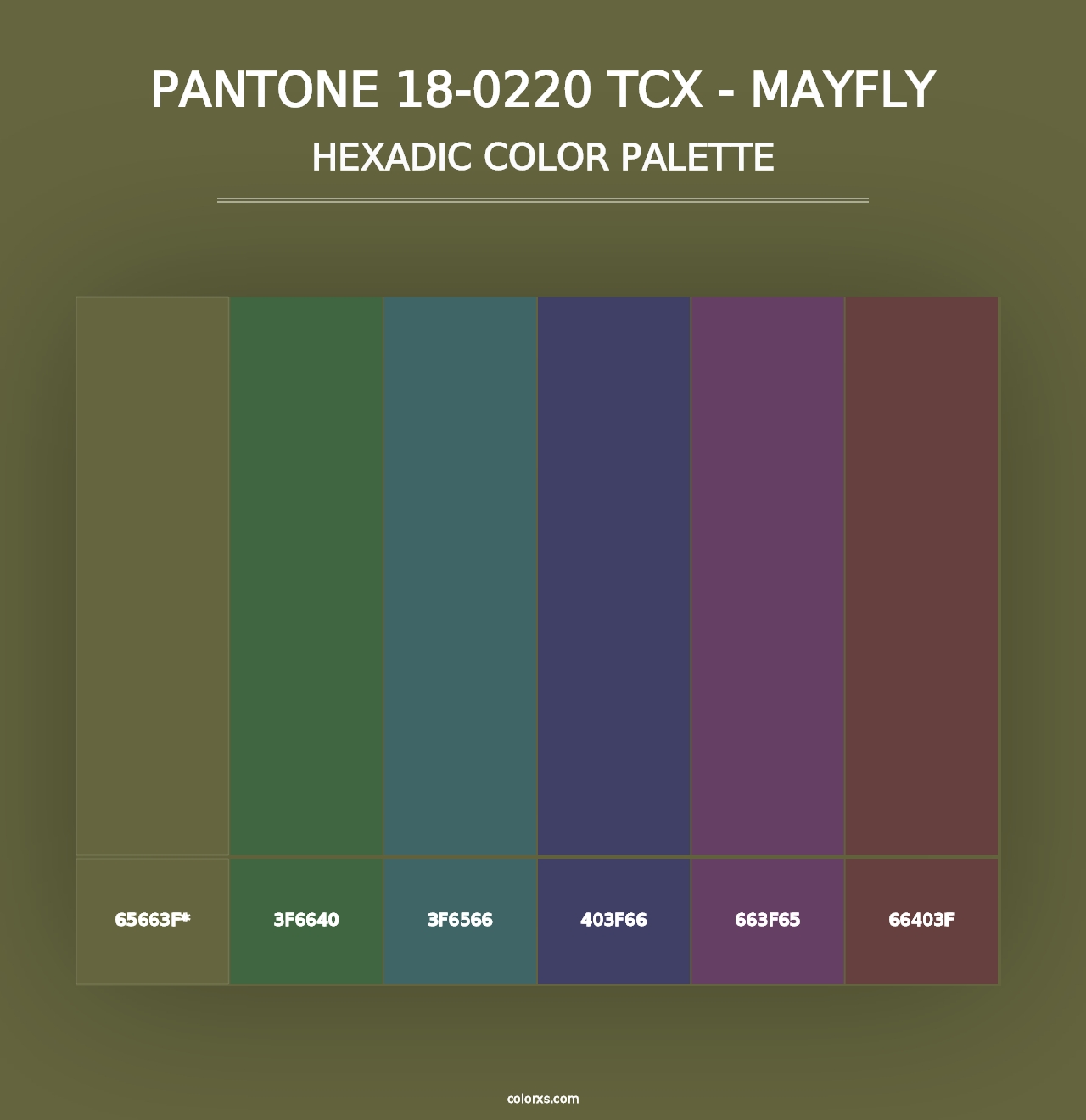 PANTONE 18-0220 TCX - Mayfly - Hexadic Color Palette