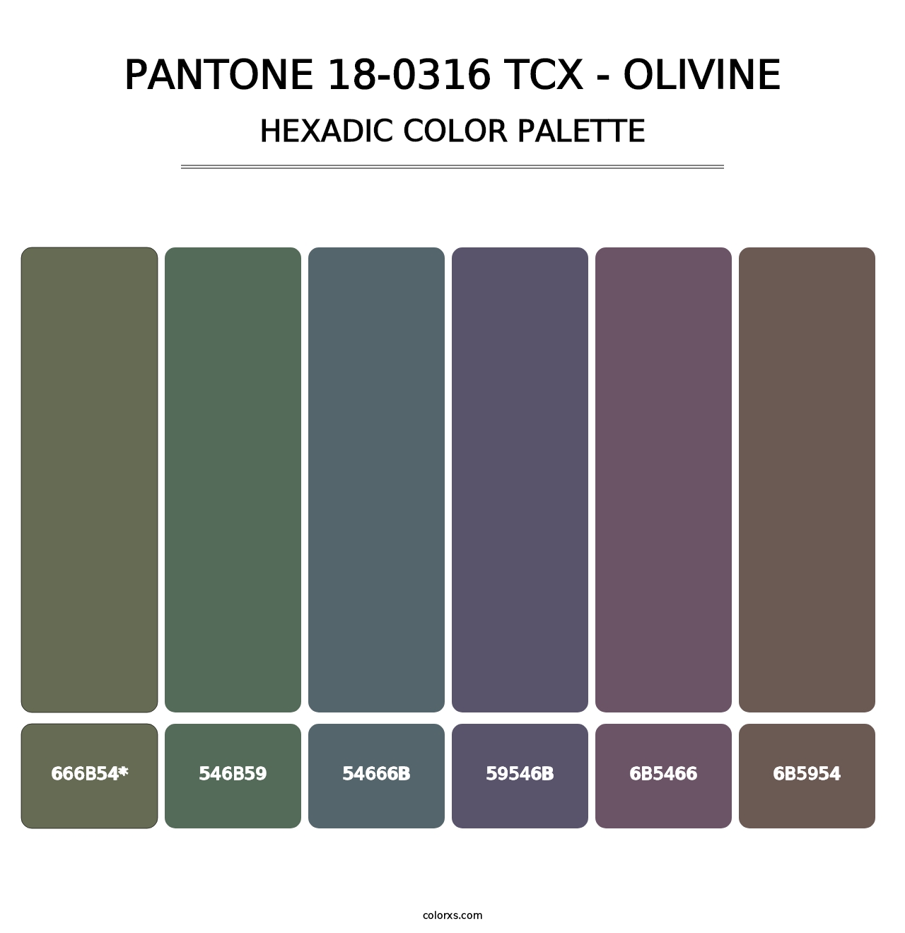 PANTONE 18-0316 TCX - Olivine - Hexadic Color Palette