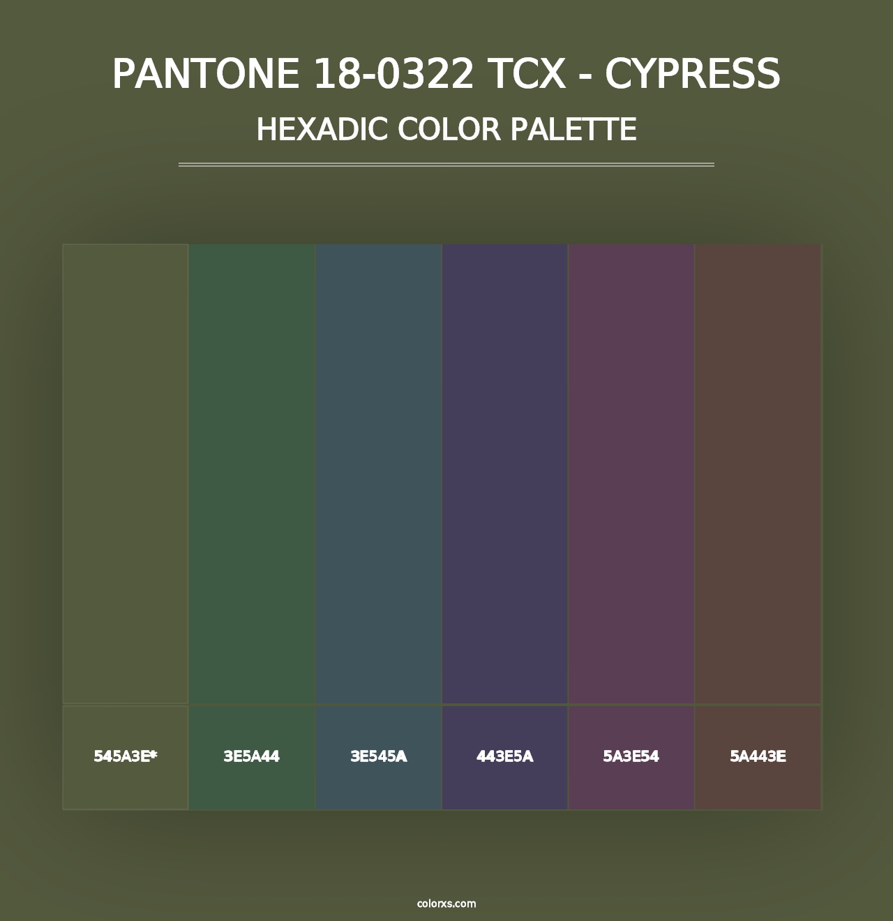 PANTONE 18-0322 TCX - Cypress - Hexadic Color Palette