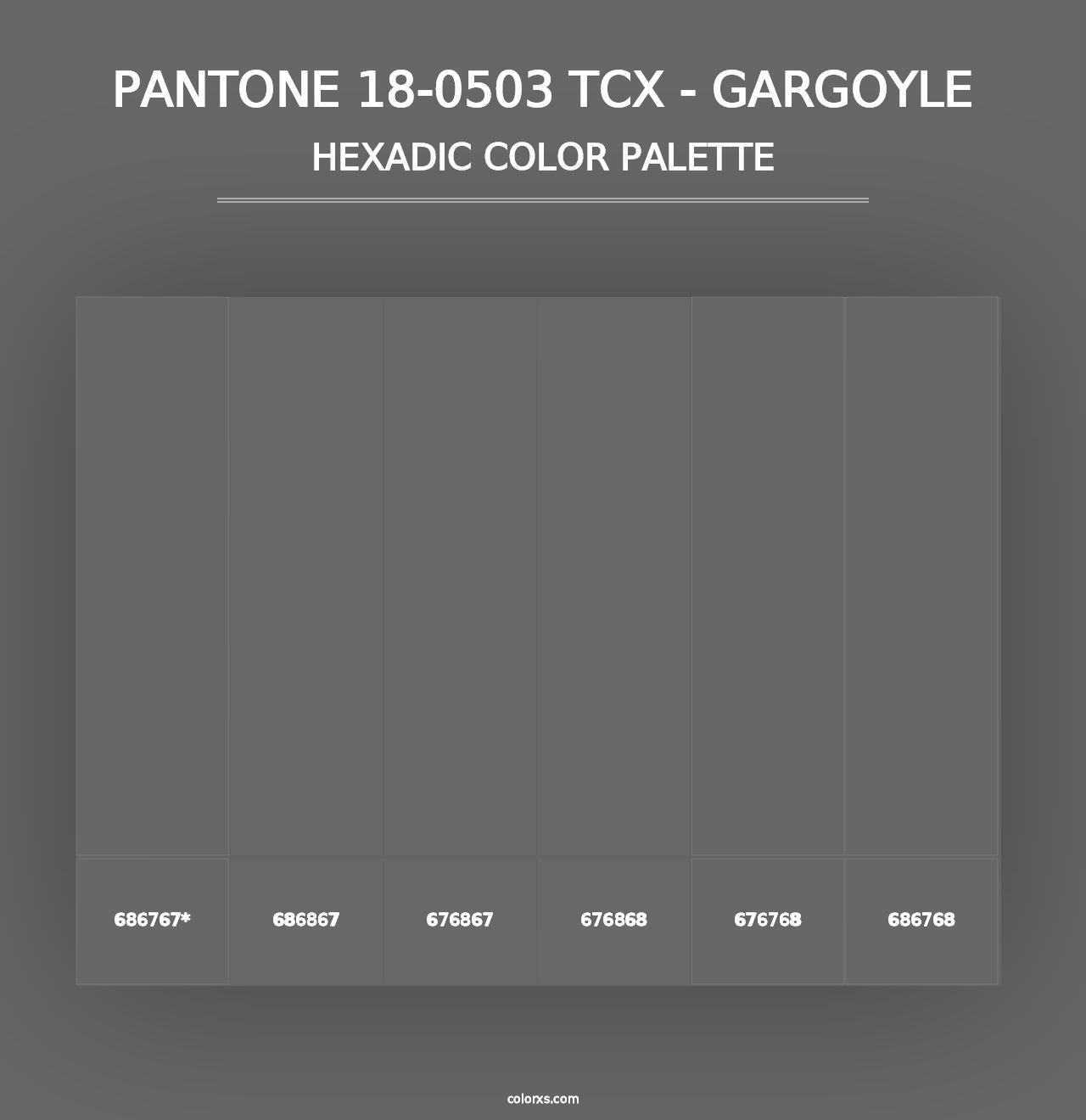 PANTONE 18-0503 TCX - Gargoyle - Hexadic Color Palette