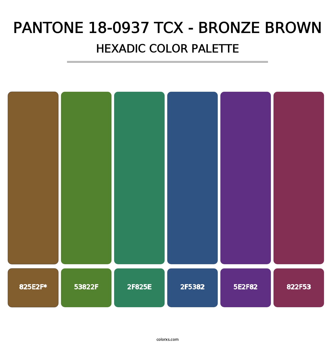 PANTONE 18-0937 TCX - Bronze Brown - Hexadic Color Palette