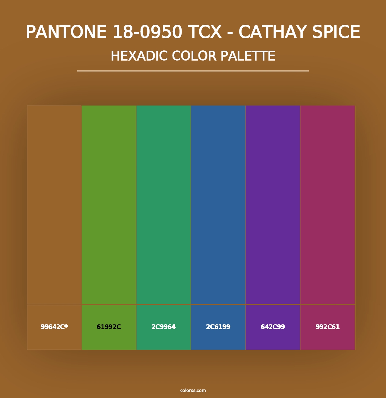 PANTONE 18-0950 TCX - Cathay Spice - Hexadic Color Palette