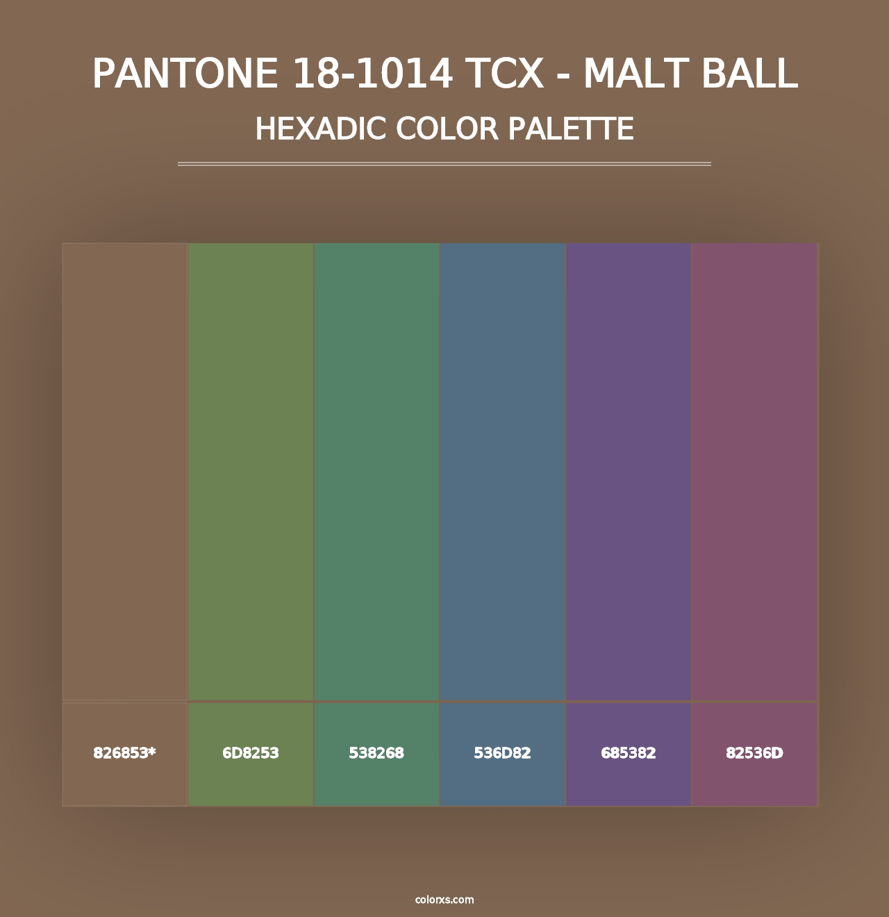 PANTONE 18-1014 TCX - Malt Ball - Hexadic Color Palette