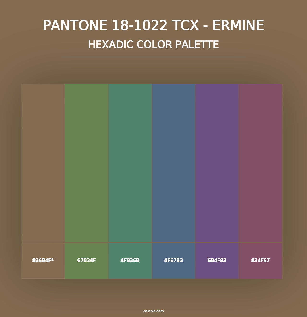 PANTONE 18-1022 TCX - Ermine - Hexadic Color Palette