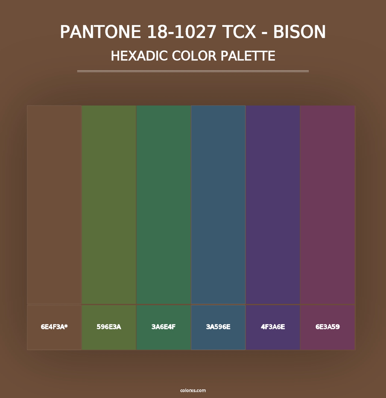 PANTONE 18-1027 TCX - Bison - Hexadic Color Palette