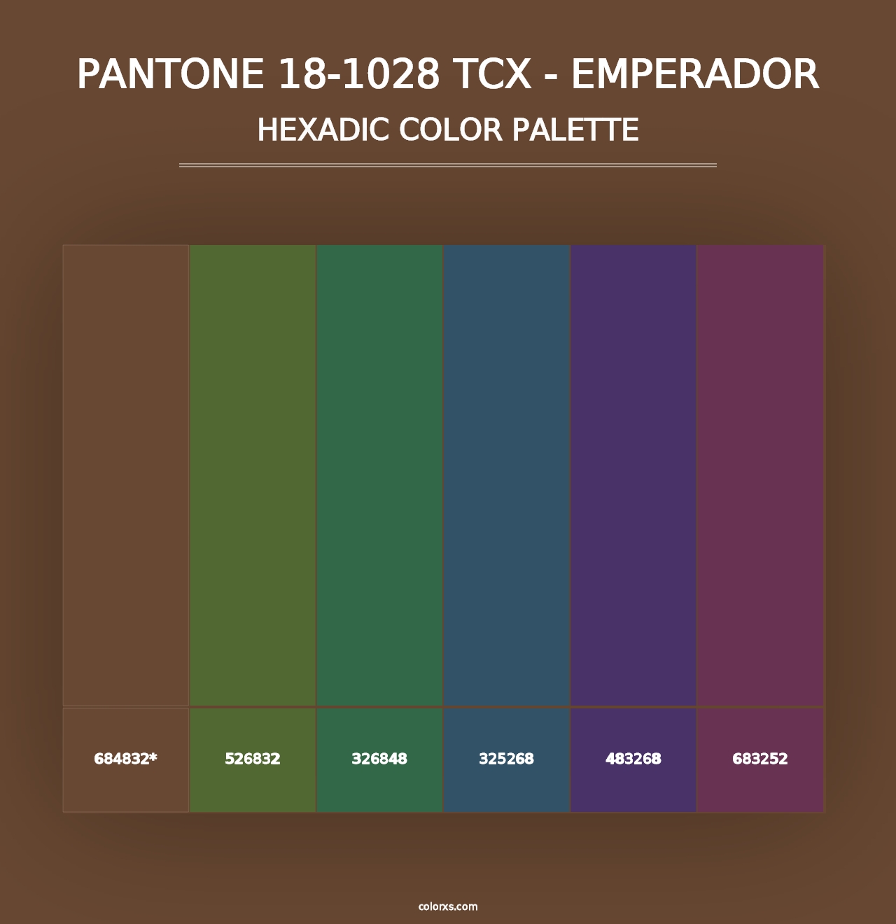 PANTONE 18-1028 TCX - Emperador - Hexadic Color Palette