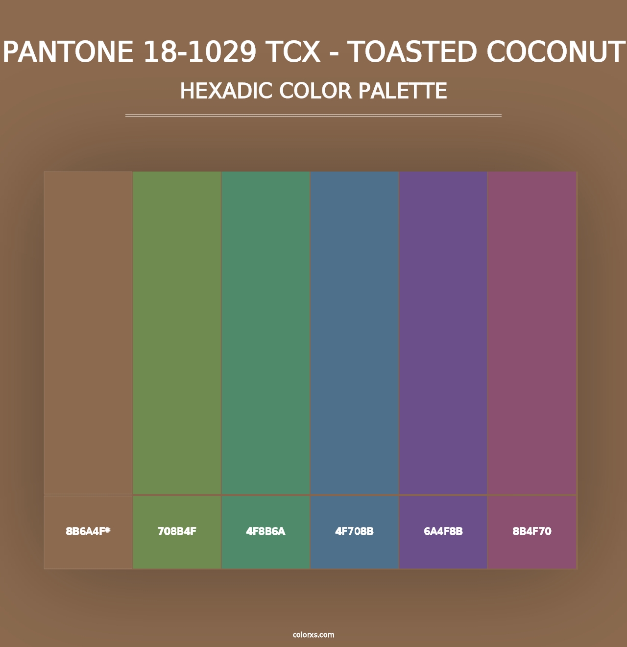 PANTONE 18-1029 TCX - Toasted Coconut - Hexadic Color Palette