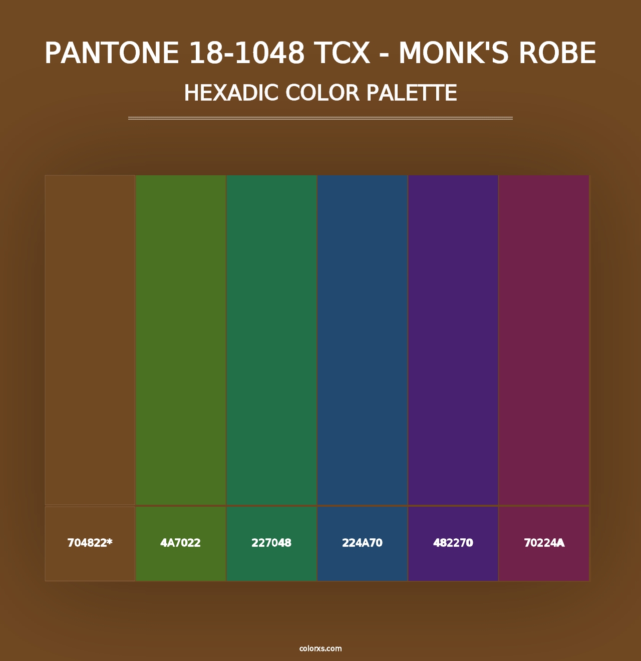 PANTONE 18-1048 TCX - Monk's Robe - Hexadic Color Palette