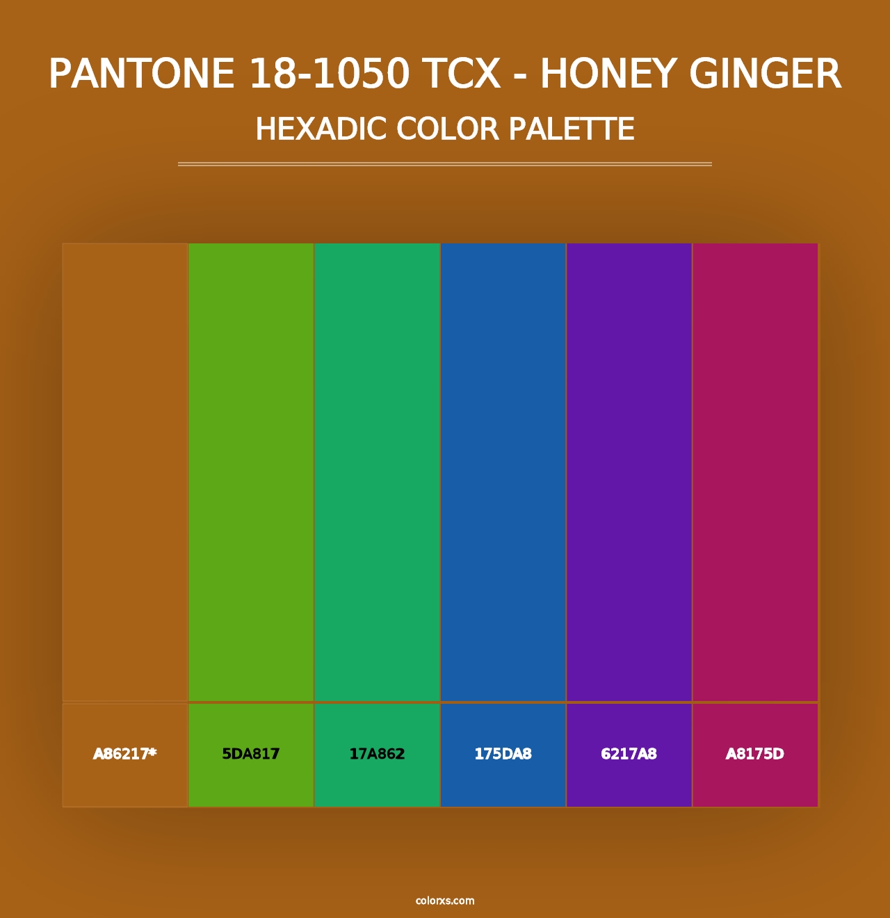 PANTONE 18-1050 TCX - Honey Ginger - Hexadic Color Palette